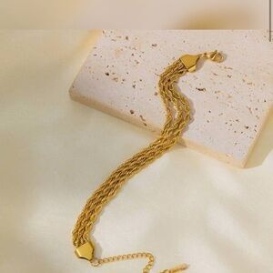 Gold Plated Stainless Steel Rope Chain Bracelet